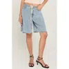 Unpublished Dani Berlin Tie Waist Denim Shorts In Blue