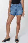 Unpublished Emma Raw Hem Denim Shorts In Pink