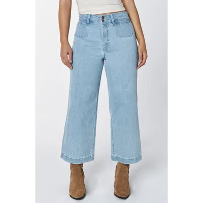 Unpublished Gemma High Waist Crop Wide Leg Jeans In Silverlake