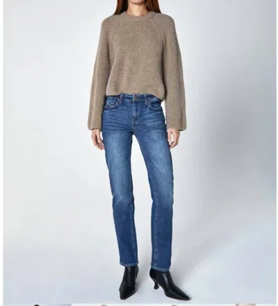 Unpublished Georgia Mid Rise Straight Leg Jeans In Inkling