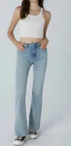 Unpublished Janet Raw Hem Mid Rise Flare Jeans In Multi