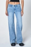 Unpublished Jody Raw Hem Wide Leg Jeans In Blue