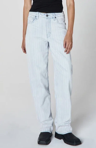 Unpublished Rumi Stripe High Waist Wide Leg Jeans In Tigra