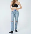 Unpublished Willa Super High Rise Mom Fit Straight Leg Jean In Rogue In Blue