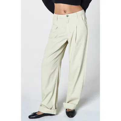 Unpublished Zoey High Waist Pleat Front Wide Leg Pants In White