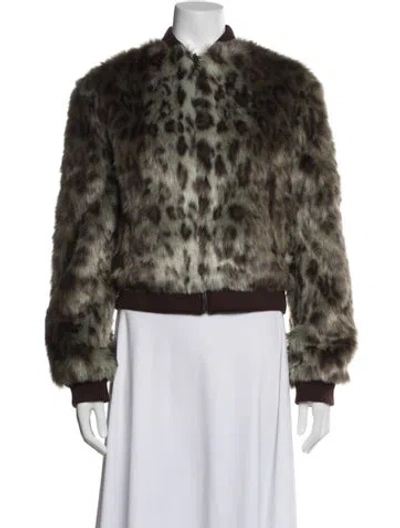 Pre-owned Unreal Fur Animal Print Faux Fur Jacket W/ Tags In Multi