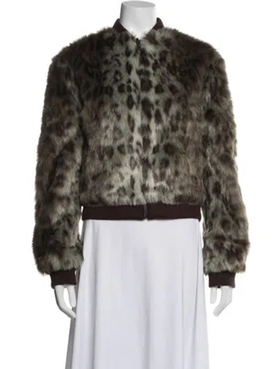 Pre-owned Unreal Fur Animal Print Faux Fur Jacket W/ Tags In Multi
