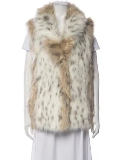 Pre-owned Unreal Fur Animal Print Faux Fur Jacket W/ Tags In Neutrals