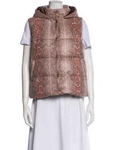 Pre-owned Unreal Fur Animal Print Vest W/ Tags In Brown