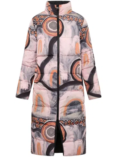 Unreal Fur Baarlu Reversible Padded Coat In Neutrals