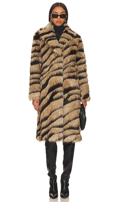 Unreal Fur Bengal Kiss Coat In Tiger Stripe