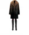 Unreal Fur Boho Faux Fur Coat In Ombre Leopard In Black