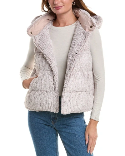 Unreal Fur Close Knit Vest In Grey