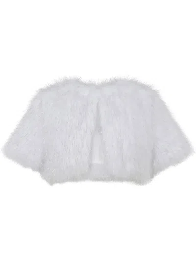 Unreal Fur Cropped Jacket In White
