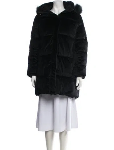 Pre-owned Unreal Fur Down Coat In Black