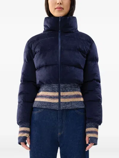 Unreal Fur Dublin Striped Jacket In Blue