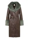 Unreal Fur Empathy Faux-fur-trim Coat In Brown