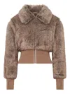 Unreal Fur Event Horizon Aux-fur Jacket In Brown