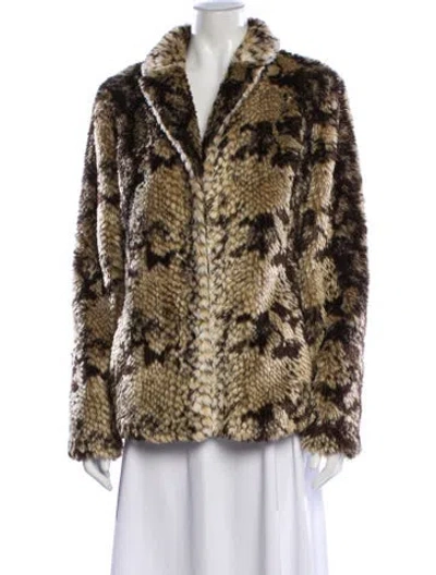 Pre-owned Unreal Fur Faux Fur Animal Print Faux Fur Coat In Multi