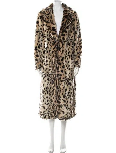 Pre-owned Unreal Fur Faux Fur Animal Print Faux Fur Coat In Multi