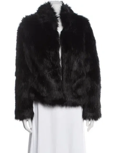 Pre-owned Unreal Fur Faux Fur Coat In Black