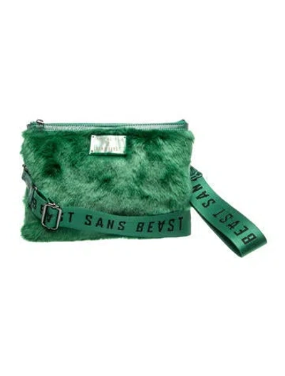 Pre-owned Unreal Fur Faux Fur Crossbody Bag In Green