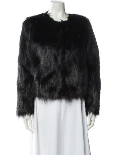 Pre-owned Unreal Fur Faux Fur Faux Fur Jacket In Black