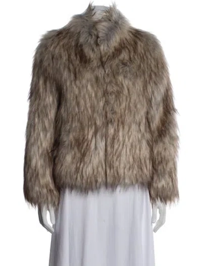 Pre-owned Unreal Fur Faux Fur Faux Fur Jacket W/ Tags In Brown