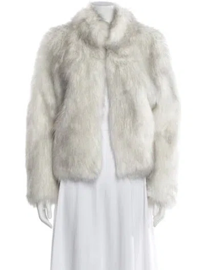Pre-owned Unreal Fur Faux Fur Faux Fur Jacket In White