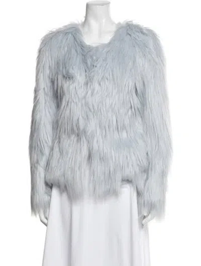 Pre-owned Unreal Fur Faux Fur Jacket In Blue
