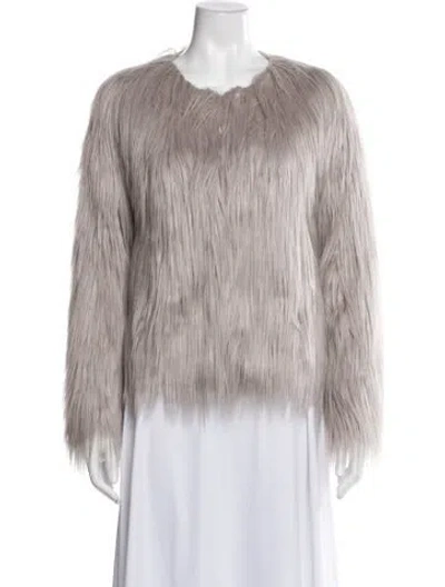 Pre-owned Unreal Fur Faux Fur Jacket In Grey