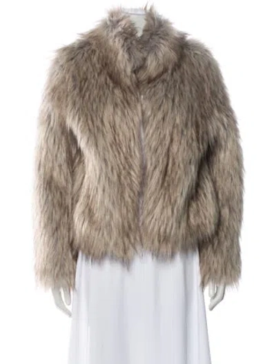 Pre-owned Unreal Fur Faux Fur Jacket In Neutral