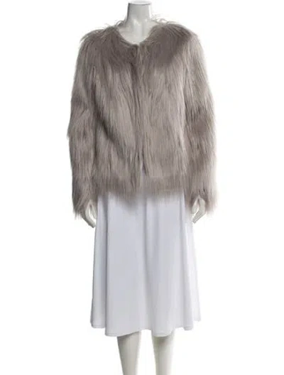 Pre-owned Unreal Fur Faux Fur Jacket In Neutrals