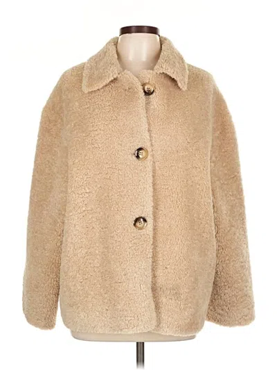 Pre-owned Unreal Fur Faux Fur Jacket In Tan