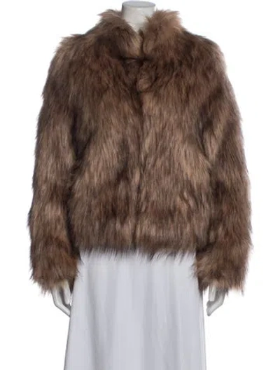 Pre-owned Unreal Fur Faux Fur Jacket W/ Tags In Brown