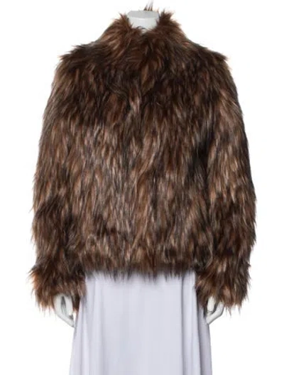 Pre-owned Unreal Fur Faux Fur Jacket W/ Tags In Brown