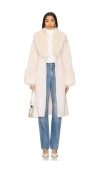 Unreal Fur Faux Fur Paris Coat In Blush