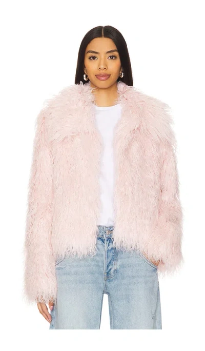 Unreal Fur Faux Fur Saint Tropez Coat In Blush