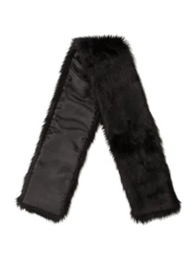 Pre-owned Unreal Fur Faux Fur Scarf In Black