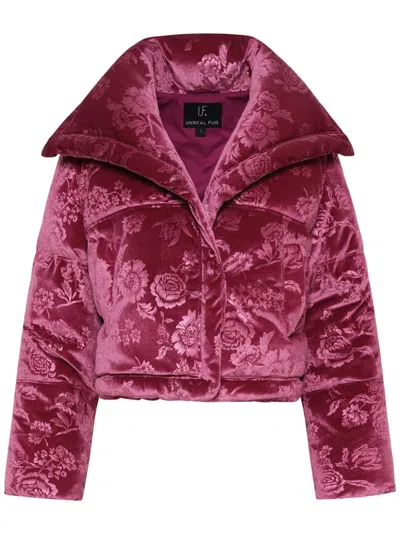 Unreal Fur La Chanson Puffer Jacket In 粉色