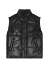 Unreal Fur Leather Cruising Vest In Black