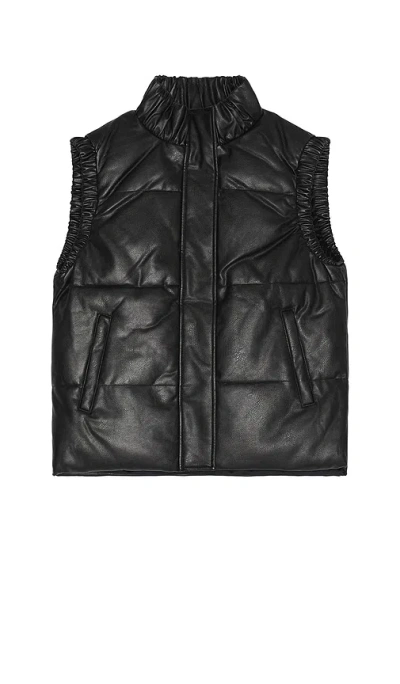 Unreal Fur Leather Cruising Vest In Black