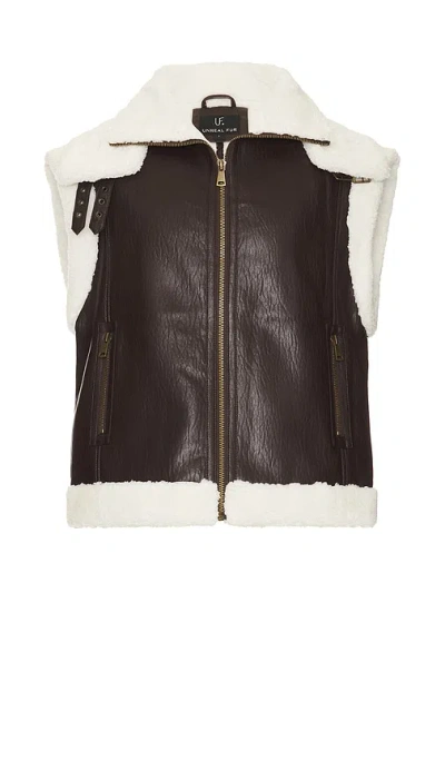 Unreal Fur Leather Master Control Vest In Brown