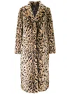 Unreal Fur Leopard-print Coat In Brown