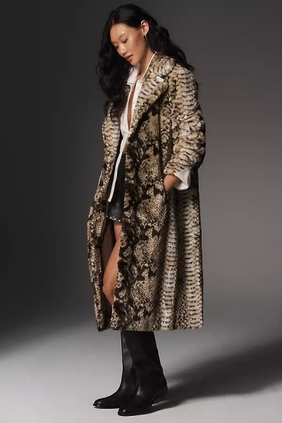 Unreal Fur Madam Grace Faux-fur Snake Print Jacket In Nude