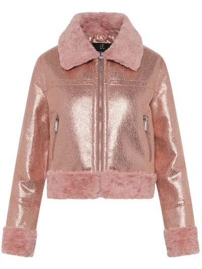 Unreal Fur Métallique Jacket In 粉色