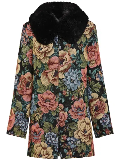Unreal Fur Monarch Floral-pattern Jacket In Multicolor
