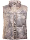 Unreal Fur Painted Lady Padded Gilet In Grey