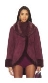 Unreal Fur Perfect Stranger Jacket In Burgundy