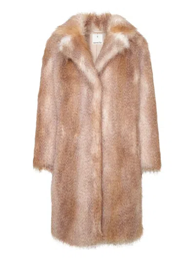 Unreal Fur Pioneer Coat In Brown